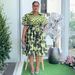 Women's Clothing A Line Skirts Africa Plus Size Floral Print Shirt Dress – A-Line Midi Dress With Collar (Orange/Fuchsia/Green/Black)_ecoleips.com