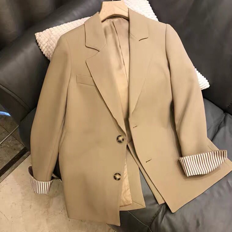 ng2510292 Casual Blazer 2026 New Korean Style Spring Loose Fit Ladies' Khaki Small Suit Women's Black Autumn And Winter_ecoleips.com