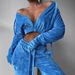 Velvet Lounge Set For Women – Soft & Stylish Two-Piece Outfit, Loose Fit Comfort (Blue, S-XL) | Trendy Casual Loungewear_ecoleips.com