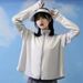 Women's UPF50+ Sun Protection Jacket - 92% Ice Silk Stand Collar With Thumb Holes Lightweight & Breathable For Cycling/Beach/Outdoor_ecoleips.com
