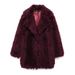 Women's Long Coat With Fur Trim Artificial Fur Effect For Autumn Winter New Style European American Fashion Cross Border E-Commerce_ecoleips.com