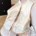 Aria Basics New Chinese-style Embroidered Vest Women, Loose-fitting, Large Hem, Double-sided Reversible Brocade Outerwear For Spring_ecoleips.com