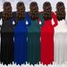 Fashion Women's Clothing Elegant Slim Fit Arm Wrapped Hot Diamond Solid Color Dress_ecoleips.com