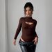 Women's Ribbed Hollow Out Slim Fit Bodysuit European American Style Semi High Neck Long Sleeved Top Comfortable Inner Layer For Autumn Winter_ecoleips.com