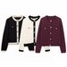 Women's Classic Gold-Button Knit Cardigan - Stylish Polyester Open Front Sweater For Fall & Winter_ecoleips.com