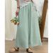 Suitable For All Seasons Artistic Embroidered Ramie Wide-Leg 2025 Summer New Elastic Waist Plus Size Slimming Double-Layer Casual Pants For Women_ecoleips.com