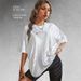 European Style Short Sleeve T-Shirt For Women, Cotton Top, Summer New Casual Simple Design, Printed Trendy Versatile_ecoleips.com