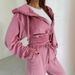 Cross-border Women's Popular Solid Color Hooded Casual Zip-up Sports Set, Fleece Jacket And Pants Two-piece Set_ecoleips.com