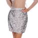 Street Style Sequin Bodycon Sexy Hot Girl Nightclub Silver High Waist Slimming Short Skirt_ecoleips.com