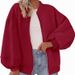 Stylish Women's Zip-Up Bomber Jacket – Lightweight Fall & Winter Sporty Coat With Loose Fit, Breathable Polyester, And Multiple Colors_ecoleips.com