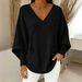 Women's Clothing Oversized V-Neck Sweater For Women – Soft Acrylic Knit (S-4XL, 8 Elegant Colors)_ecoleips.com