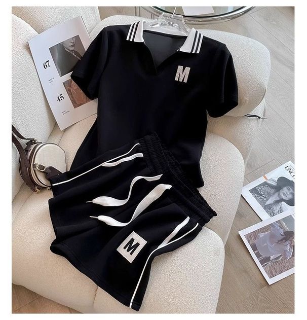 Women's Clothing Fashion Running Sports Suit For Women Summer New Style Slim Short Sleeved Shorts Two Piece Suit_ecoleips.com