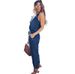 Voya Women's Foreign Trade Women's Slim-fit Waist-cinching Denim Jumpsuit With Straight Legs, Comfortable_ecoleips.com