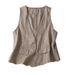 Women's Clothing Three seasons literary linen vest summer V neck casual sleeveless vest cotton and linen_ecoleips.com