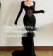 New Women's Clothing European And American Style Elegant Temperament Sexy Slim Hip Wrap Semi-perspective Long-sleeved Dress Women_ecoleips.com