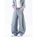 New Cross-border Floral Embroidery Straight-leg Jeans For Women, High-waisted, Loose-fitting, Slimming, Wide-leg,_ecoleips.com