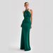 Elegant Halter Neck Bodycon Dress for Women Sleeveless High Waist A-Line Long Dress with Belt Detail Polyester Stretchy Slim Fit for Party Office Wear_ecoleips.com