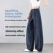 Women's Spring And Autumn 2026 New Style Loose High-Waisted Slimming Narrow Wide-Leg Scythe Jeans_ecoleips.com
