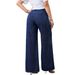 Women's Relaxed Wide-Leg Denim Jeans - Vintage Washed Dark Blue Casual Comfort Jeans (XS/S/M/L/XL)_ecoleips.com