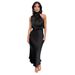 Elegant Satin Sleeveless Dress For Women - Chic High-Low Hem Cocktail Party Dress In Solid Colors - Plus Size Available (S-4XL)_ecoleips.com