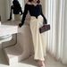 Women's Clothing Elegant Bodycon Pearl Dress – Color Blocked Evening Gown For Parties & Special Occasions_ecoleips.com