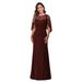 Elegant Lace & Sequin Cocktail Dress, A-Line Mid-Length Formal Gown For Wedding Guest, Party, Evening Occasions_ecoleips.com