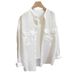 Official Website Image: 2026 New Model For Petite Women, White Cotton-linen Sun Protection Shirt, Thin, Stand-up Collar,_ecoleips.com