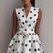 European And American Independent Site Sleeveless Polka Dot Hepburn Style Vintage Dress, Evening_ecoleips.com