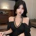 French-style Elegant Lady's Mature Sexy Off-shoulder Long-sleeve Shirt, 2025 New Sweet And Ethereal Sun-protective Top_ecoleips.com
