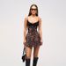Sexy Leopard Print Halter Top Women's Low Cut Lace Patchwork High Waisted A-Line Slim Fit Dress Style_ecoleips.com