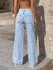 K Design Sense: Niche Fringed Denim Jeans For Women, High Waisted And Slimming, Loose Fitting Pants, Wide Leg Pants, Floor Length Pants_ecoleips.com