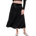 Voya 2026 Discounted Women's Clothing With European And American Design Sense, Medium Length Style, Fashionable Lotus Leaf Velvet Skirt_ecoleips.com