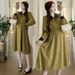 Autumn New Korean Fashion Loose Mid-Length Maternity Dress_ecoleips.com
