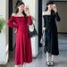 Autumn New Korean Fashion Knitted Lace Patchwork Maternity Dress_ecoleips.com