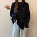 Irregular Double-zipper Hooded Sweatshirt Spring Style, Plus-size Design For Slightly Plump Women, Covers The Belly,_ecoleips.com