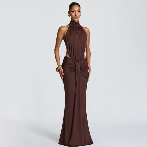 Women's Sexy Elegant Halter Backless Bodycon Maxi Dress – Party Evening Gown_ecoleips.com