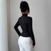 European American Cross-border 2026 Autumn Winter New High-neck Top With Rose Metal Buckle Decoration And_ecoleips.com