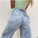 Women's Clothing High Waist Women's Butterfly Print Denim Jeans Solid Color Spring/Autumn Regular Fit Polyester_ecoleips.com