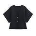 Women's V Neck Knit Blouse, Batwing Short Sleeve Button Down Cardigan, Casual Elegant Knitwear Top For Office Daily_ecoleips.com