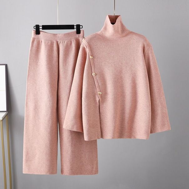 Women's Clothing Design Sense Niche Stand-up Collar Slit Knitted Turtleneck Sweater Women's Warm And Age-reducing Casual_ecoleips.com
