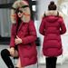 Women's Winter Longline Puffer Coat With Faux Fur Hood – Oversized Quilted Jacket, Thickened Warm Coat For Casual & Street Style_ecoleips.com