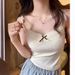 Lace Trim Knit Camisole With Built-In Bra – Flirty Ribbed Bralette Top For Layering Or Solo Wear, Soft Stretch Nylon & Spandex Blend_ecoleips.com