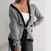 European American Cross-border Knitted Sweater, Solid Color, Casual And Relaxed Long-sleeve Cardigan Jacket_ecoleips.com
