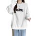 2023 Women's Long Sleeved Sweatshirt Fleece Lined Thickened Outerwear Top Color Block Korean Style Loose Fit Versatile Youthful Autumn Winter_ecoleips.com