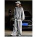 Louvre Spring New Korean INS Casual Air Layer Sweatpants Loose Fit Wide Leg Slimming Sports Pants For Women_ecoleips.com