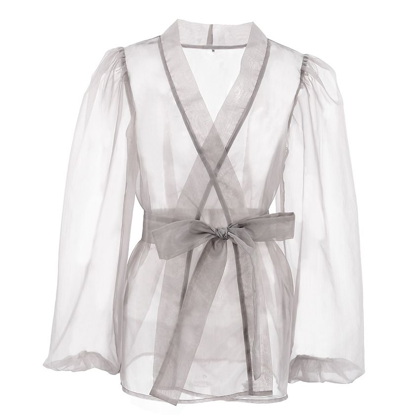 2025 Spring And Summer Sexy Mesh Shirt Jacket Women's Niche Long Sleeved Shirt Overshirt Layered Wear_ecoleips.com