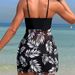 2024 Women's Printed Mesh Tankini Swimsuit High Waist Swim Trunks Sexy Stylish Bikini Set for Vacation Regular Fit Polyester_ecoleips.com