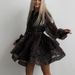 Women's Leopard Print Chiffon Long Sleeve Dress European American Street Style Lapel Puff Skirt Early Spring Cross Border Clothing_ecoleips.com