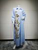 Elegant Embroidered Muslim Dress With Lace Applique & Sequins - Long Sleeve Maxi Abaya For Women (Available In Beige, Green, Blue, S-XXL)_ecoleips.com
