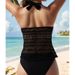 Women's Conservative Two Piece Swimsuit New Lace Trimmed Tankini Solid Color_ecoleips.com